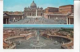 BT1570 Italy Rome St. Peter's Square And Basilica And Panorama From The Cupola  2 Scans - Tarjetas Panorámicas