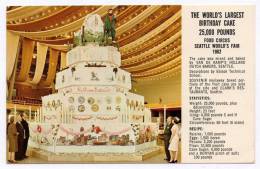 Postcard - The Worlds Largest Birthday Cake, Seattle Worlds Fair 1962   (9187) - Seattle