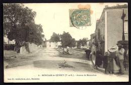 CPA ANCIENNE- FRANCE- MONCLAR-DE-QUERCY (82)- AVENUE DE MONTAUBAN EN ÉTÉ- BELLE ANIMATION GROS PLAN- CROIX- - Montclar De Quercy