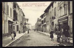 CPA ANCIENNE- FRANCE- NEGREPELISSE (82)- RUE MARCELIN-VIGUIER-BELLE ANIMATION GROS PLAN- COMMERCES- ATTELAGE- COMMERCES - Saint Etienne De Tulmont