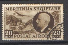 ALBANIA 1939 EFFIGIE DI VITTORIO EMANUELE III 20 Q. USATO - Albania