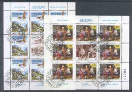 Jugoslawien – Yugoslavia 1995 Europa CEPT Mini Sheets CTO, 0.60 D Sheet Crease In Selvage; Michel # 2712-13 - Hojas Y Bloques
