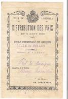 Ville De Lunéville Distribution Des Prix  ( Prix De Musique ) 1913 Ecole Communale De Garçons - Diplomas Y Calificaciones Escolares