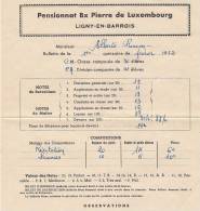 Lot De 9 Bulletins Scolaires 1952 Pensionnat Bx Pierre De Luxembourg ( Ligny - En - Barrois ) - Diplome Und Schulzeugnisse