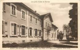 74 SCIEZ - Mairie - Ecole - La Poste Et Le Monument Guerre 1914-18 - Sciez