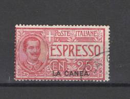 LA CANEA 1908 ESPRESSI 25 C. USATO - La Canea