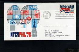 U.S.A: 1976 Belle Fdc "exposition Philatélique Interphil 75"  Cachet Philadelphie Avec Feuillet Descriptif - Brieven En Documenten