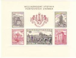 CECOSLOVACCHIA CESKOSLOVENSKO 1955 PRAGA ESPOSIZIONE FILATELICA - BF INTEGRO NON DENTELLATO - Blocks & Sheetlets