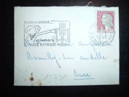 LETTRE MIGNONNETTE TP MARIANNE DE DECARIS 0,25F OBL.MEC. 4-1-1965 PARIS XV (75) - 1960 Marianna Di Decaris