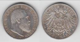 WURTTEMBERG ** ALLEMAGNE - GERMANY - ZWEI MARK 1906 - 2 MARK 1906 WILHELM II - ARGENT - SILVER ** EN ACHAT IMMEDIAT !!! - 2, 3 & 5 Mark Argento