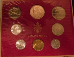 Vatican PAPAL  PAUL VI FOLDER 1967   8 COINS UNC 1 SILVER 500 LIRE RARE - Vatican
