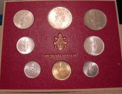 Vatican PAPAL  PAUL VI FOLDER 1971  8 COINS UNC 1 SILVER 500 LIRE RARE - Vatican