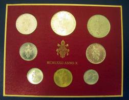 Vatican PAPAL  PAUL VI FOLDER 1972  8 COINS UNC 1 SILVER 500 LIRE RARE - Vatican