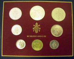 Vatican PAPAL  PAUL VI FOLDER 1974  8 COINS UNC 1 SILVER 500 LIRE RARE - Vatican