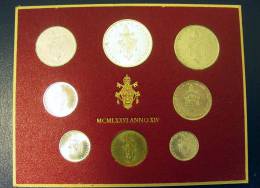 Vatican PAPAL  PAUL VI FOLDER 1976  8 COINS UNC 1 SILVER 500 LIRE RARE - Vatican