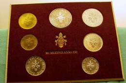 Vatican PAPAL  PAUL VI FOLDER 1978  8 COINS UNC 1 SILVER 500 LIRE RARE - Vatican