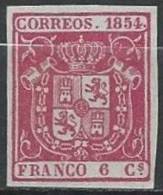 ESPAGNE - Très Bon FAUX Du 6 C. De 1854 Neuf - Postfris – Scharnier