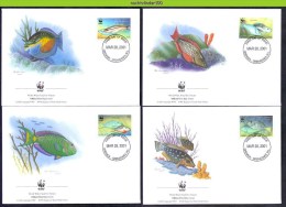 Nbj288fb WWF FAUNA VISSEN PAPEGAAIVIS PARROTFISH FISH FISCHE POISSONS MARINE LIFE GRENADA GRENADINES 2001 FDC's - FDC