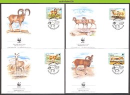 Nbx244fb WWF ZOOGDIEREN STEPPENSCHAAP SHEEP STEPPENSCHAF Ovis Vignei URIAL MAMMALS QWA 1998 FDC's - FDC