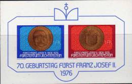 Münzen Des Fürstentum Liechtenstein 649/0+ Block 10 ** 5€ Geburtstag Des Fürsten Blocchi Adel Bloc Numis Sheet Bf Europa - Blocs & Feuillets