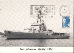 CARTE PORTE HELICOPTERES JEANNE D'ARC CAMPAGNE DJIBOUTI 85/86 EDITION MARIUS BAR - Naval Post