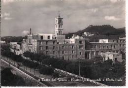 TORRE DEL GRECO - CONTRADA LEOPARDI  E CATTEDRALE - B/N VIAGGIATA  1957 - ANIMATA - TIMBRO POSTE NAPOLI TARGHETTA - Torre Del Greco