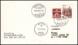 Denmark 1976, Airmail Cover Kopenhagen To Wien, First Flight - Luchtpostzegels