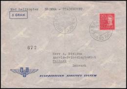 Sweden 1949, Airmail Cover With Helichopter Bromma To Stadshuset - Covers & Documents