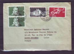 TIMBRE. FRANCE. LETTRE. SUISSE. HELVETIA. GENEVE. PLAINPALAIS. 1948. NEYRET. SAINT ETIENNE. LOIRE. 42 - Covers & Documents