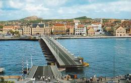 Curacao PPC Willemstad's Famous Pontoon Bridge Brücke Pont Puente Netherlands Antilles West Indies (2 Scans) - Curaçao