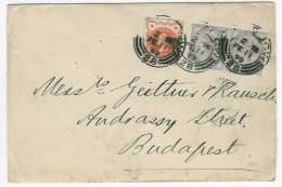 Queen Victoria 2 X 1 Penny + Half Penny Orange Glasgow 11 Feb 1899 To Budapest PERFECT Stamps - Lettres & Documents