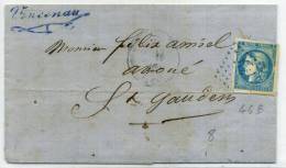 FRANCE - BORDEAUX N° 46B, OBL. GC BOULOGNE / GESSE LE 15/3/1871, POUR ST. GAUDENS - B - 1870 Emisión De Bordeaux