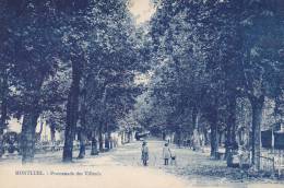 MONTLUEL.  _  Promenade Des Tilleuls. Carte Animée. Des Enfants Jouent L'une Avec Cerceau, L'autre Landeau. - Montluel