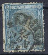 Sello 10 Cts Alfonso XII 1876, Fechador GRANADA, Num 164  º - Used Stamps