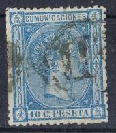 Sello 10 Cts Alfonso XII 1876, Marca PD, Num 164  º - Gebraucht