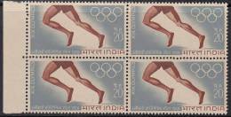India MNH 1968, Block Of 4, 20p Olympics, Sport - Blocchi & Foglietti