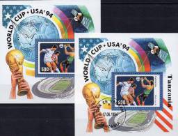 Pokal Fußball-WM USA 1994 Tansania Blöcke 249 **/o 6€ Spieler M/s Sport Blocchi Football Blocs Soccer Sheets Bf Tanzania - 1994 – Vereinigte Staaten