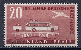 RHÉNANIE-PALATINAT Centenaire Du Timbre Allemand YT 49 Obl/ Rheinland-Pfalz 100 J. Deutsche Briefmarken Mi.Nr.50 Gest. - Rhine-Palatinate