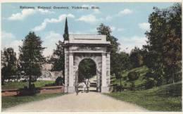 Vicksburg MS, Entrance To National Cemetery, US CivilWar, C1910s Vintage Postcard - Cementerios De Los Caídos De Guerra