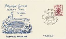 Australia 1956 Melbourne Olympic Games, The Village Entrance, Souvenir Card - Zomer 1956: Melbourne