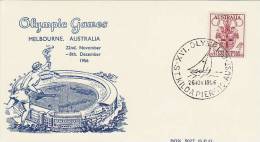 Australia 1956 Melbourne Olympic Games, Yachting,postmark On Souvenir Card - Estate 1956: Melbourne