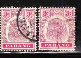 Malaya Pahang 1892-95 Tiger 3c Used - Pahang