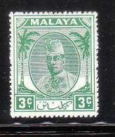 Malaya Kelantan 1951 Sultan Ibrahim 3c Mint - Kelantan