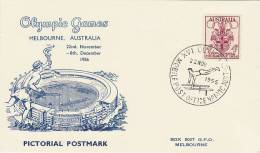 Australia 1956 Melbourne Olympic Games,Parallel Bars, Postmark On Souvenir Card - Zomer 1956: Melbourne