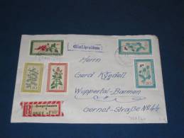 Brief Cover DDR Deutschland Recommande Einschreiben Sangershausen - Wuppertal 1960 Blume Blumen Flower Flowers - Storia Postale