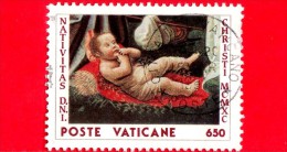 VATICANO  - USATO -1990 - Natale - 650 L. • Il Bambino Gesù - Usados