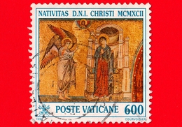 VATICANO  - Usato - 1992 - Natale - 600 L. - Annunciazione - Gebraucht