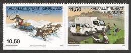 GROENLANDIA / / GREENLAND - 2013 EUROPA - TEMA ANNUALE "IL FURGONE POSTALE" - SERIE Di 2 ADESIVI Da LIBRETTI - 2013