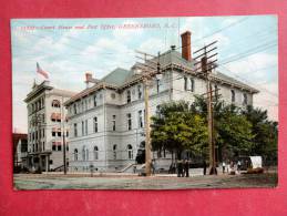 - North Carolina > Greensboro   Court House & Post Office Center Crease 1909 Cancel    Ref 909 - Greensboro