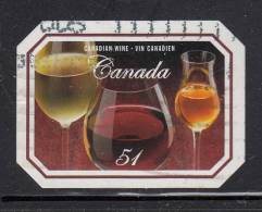 Canada Used Scott #2168 51c 3 Wine Glasses - Canadian Wine And Cheese - Gebruikt